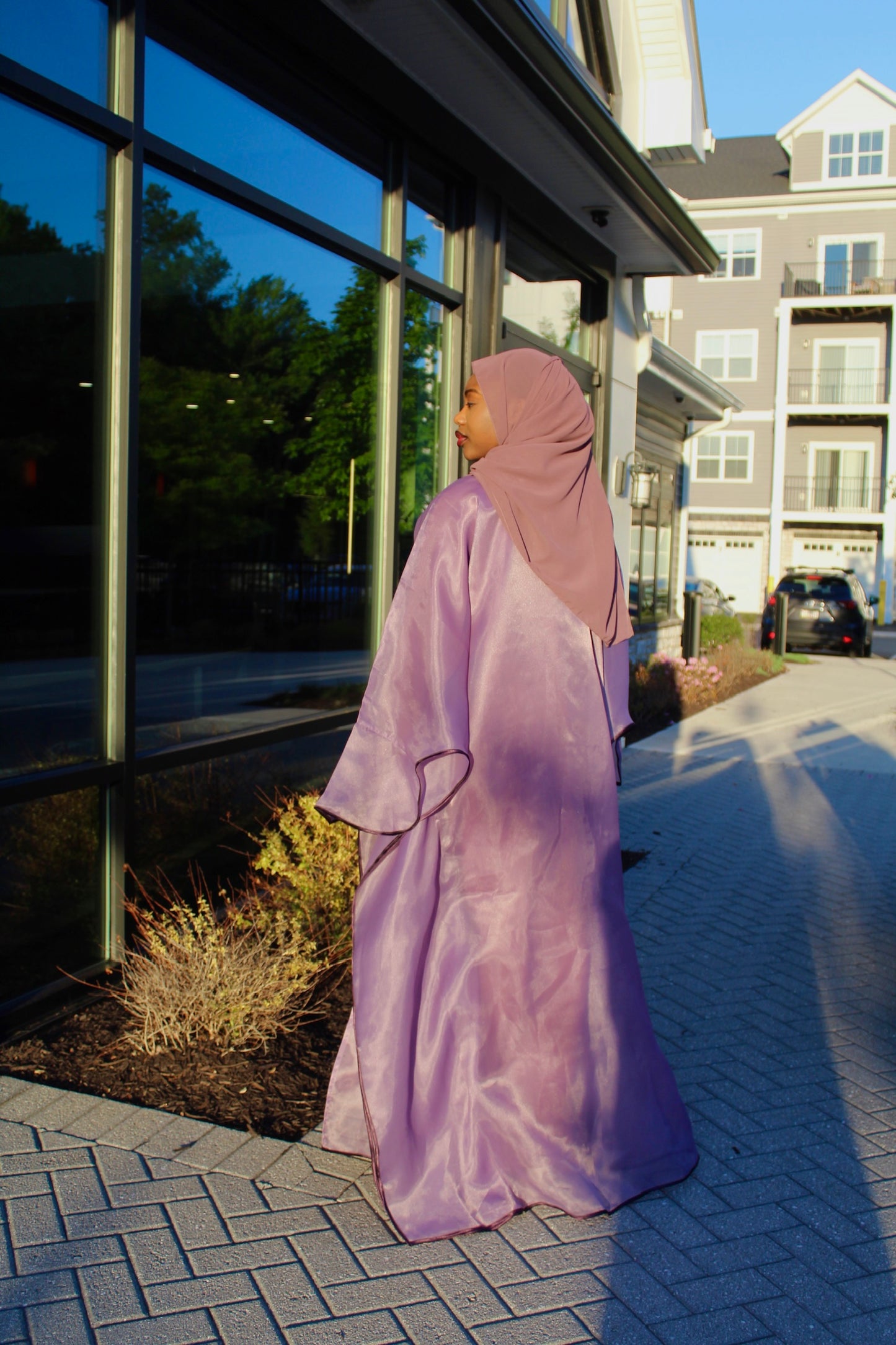 Aira Split Abaya Set (Purple)