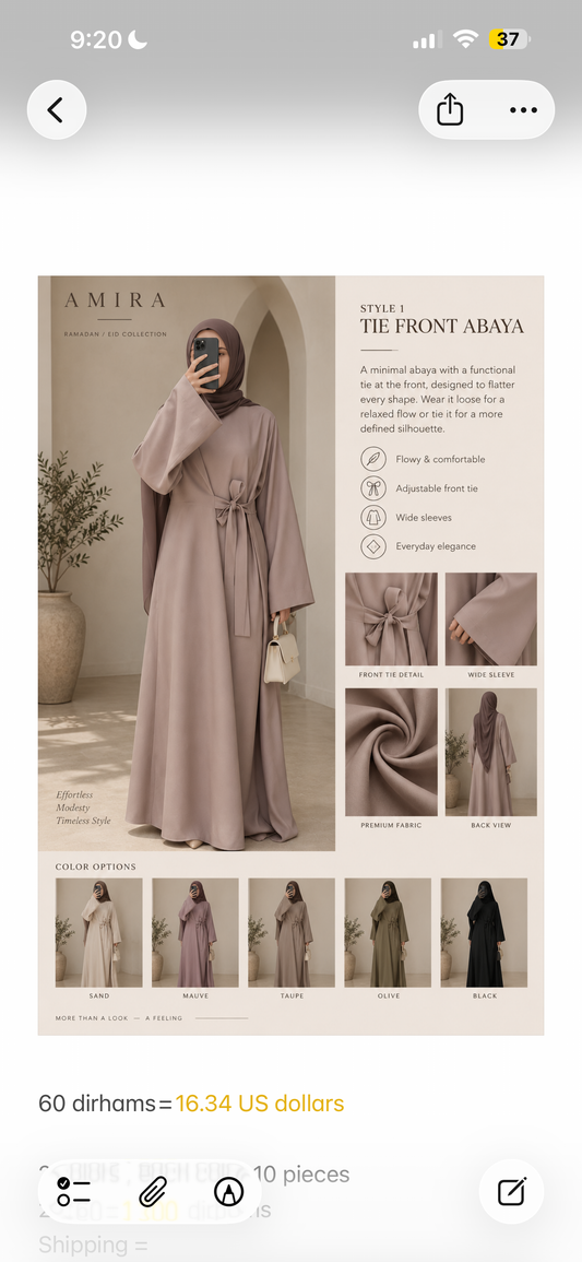 Raneem Tie Abaya